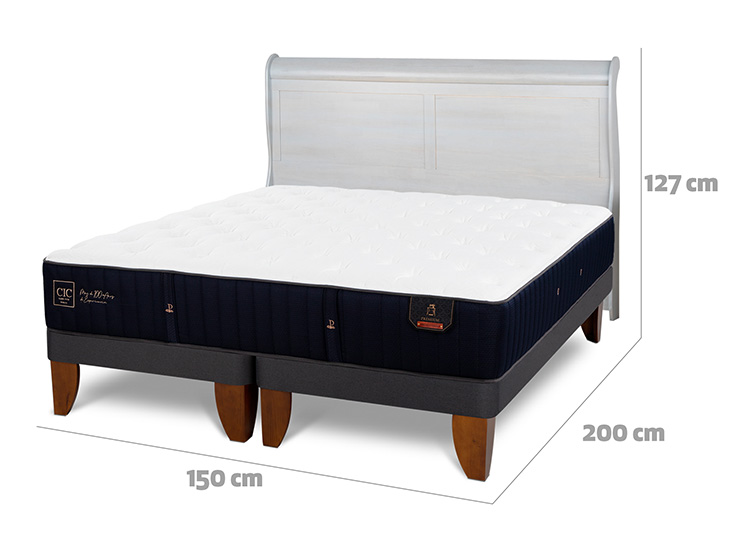 JUEGO DE DORMITORIO CIC CAMA EUROPEA PREMIUM BD 2 PLAZAS + RESPALDO MIRO ALPINO - 3