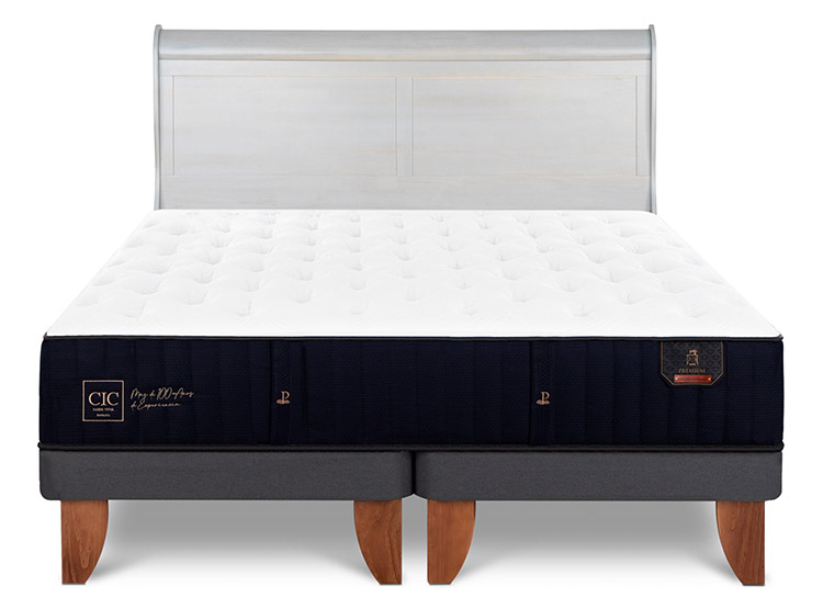 JUEGO DE DORMITORIO CIC CAMA EUROPEA PREMIUM BD 2 PLAZAS + RESPALDO MIRO ALPINO - 1