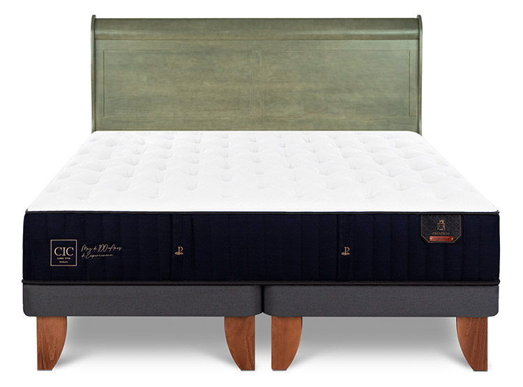 JUEGO DE DORMITORIO CIC CAMA EUROPEA PREMIUM BD 2 PLAZAS + RESPALDO MIRO OLIVO - 1