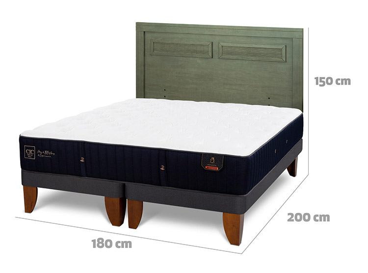 JUEGO DE DORMITORIO CIC CAMA EUROPEA PREMIUM KING + RESPALDO MILAN OLIVO - 3