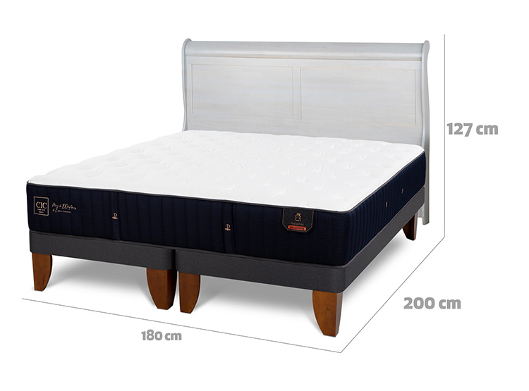 JUEGO DE DORMITORIO CIC CAMA EUROPEA PREMIUM KING + RESPALDO MIRO ALPINO - 3
