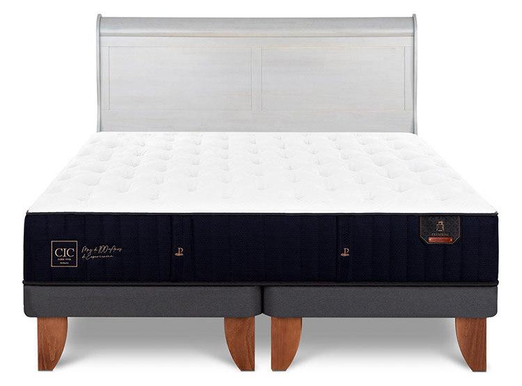 JUEGO DE DORMITORIO CIC CAMA EUROPEA PREMIUM KING + RESPALDO MIRO ALPINO - 1