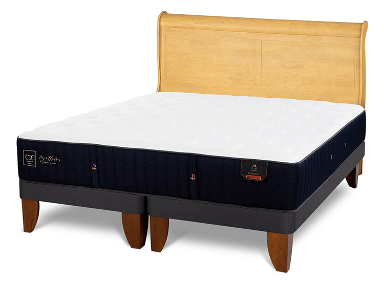 JUEGO DE DORMITORIO CIC CAMA EUROPEA PREMIUM KING + RESPALDO MIRO MOSTAZA - 2