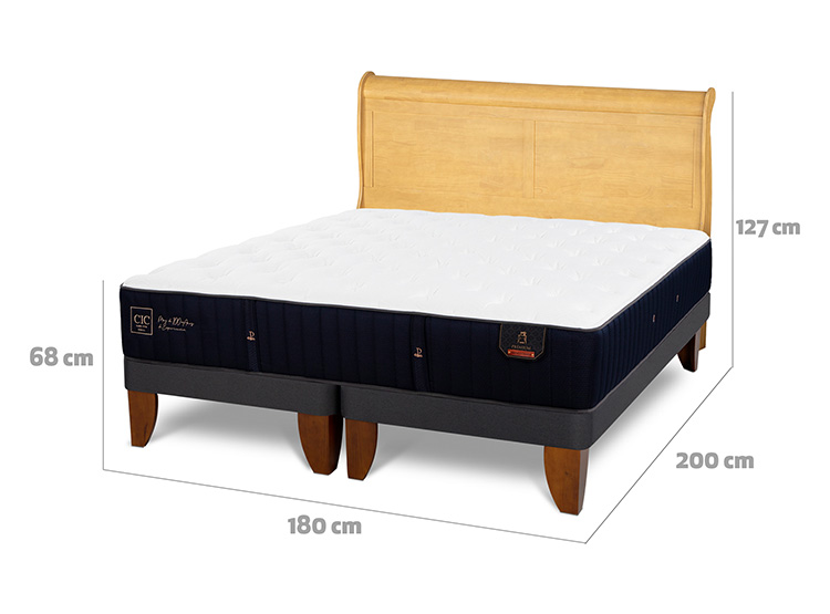 JUEGO DE DORMITORIO CIC CAMA EUROPEA PREMIUM KING + RESPALDO MIRO MOSTAZA - 3