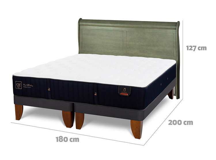 JUEGO DE DORMITORIO CIC CAMA EUROPEA PREMIUM KING + RESPALDO MIRO OLIVO - 3