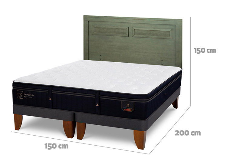 JUEGO DE DORMITORIO CIC CAMA EUROPEA SUPER PREMIUM BD 2 PLAZAS + RESPALDO MILAN OLIVO - 3