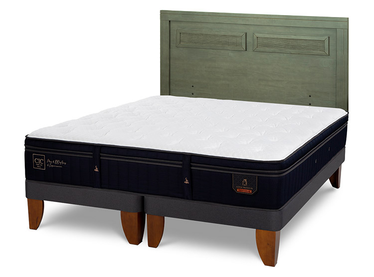 JUEGO DE DORMITORIO CIC CAMA EUROPEA SUPER PREMIUM KING + RESPALDO MILAN OLIVO - 2