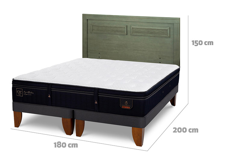JUEGO DE DORMITORIO CIC CAMA EUROPEA SUPER PREMIUM KING + RESPALDO MILAN OLIVO - 3