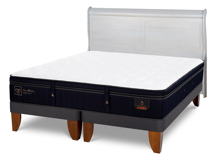 JUEGO DE DORMITORIO CIC CAMA EUROPEA SUPER PREMIUM BD 2 PLAZAS + RESPALDO MIRO ALPINO - 2