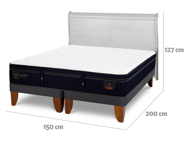 JUEGO DE DORMITORIO CIC CAMA EUROPEA SUPER PREMIUM BD 2 PLAZAS + RESPALDO MIRO ALPINO - 3