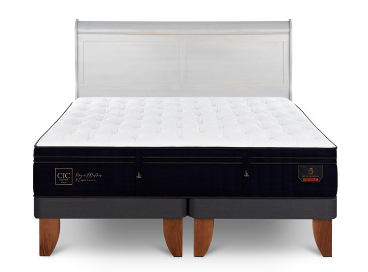 JUEGO DE DORMITORIO CIC CAMA EUROPEA SUPER PREMIUM KING + RESPALDO MIRO ALPINO - 1