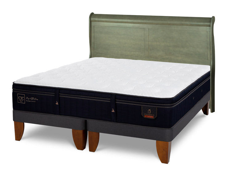 JUEGO DE DORMITORIO CIC CAMA EUROPEA SUPER PREMIUM KING + RESPALDO MIRO OLIVO - 2
