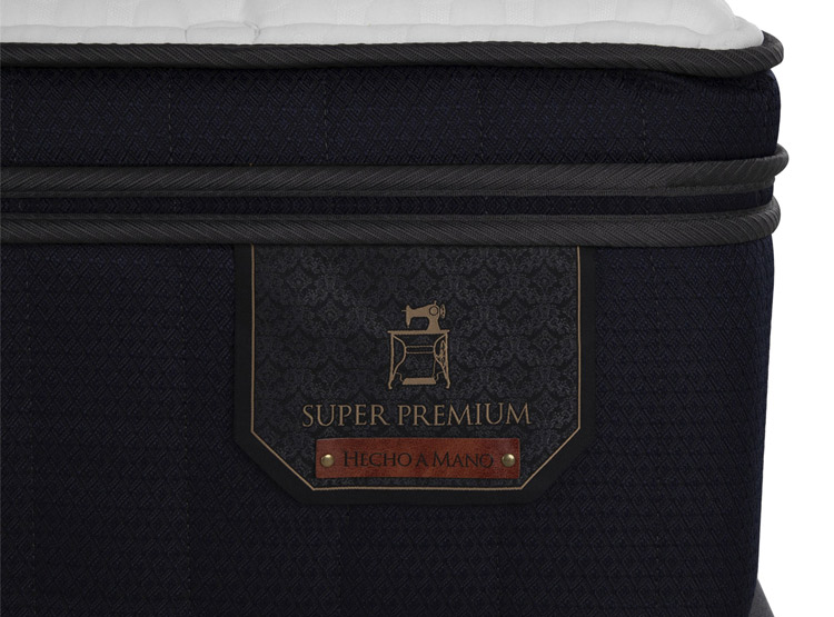 JUEGO DE DORMITORIO CIC CAMA EUROPEA SUPER PREMIUM KING + RESPALDO MIRO NEGRO - 6
