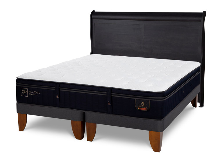 JUEGO DE DORMITORIO CIC CAMA EUROPEA SUPER PREMIUM M BD 2 PLAZAS + RESPALDO MIRO NEGRO - 2