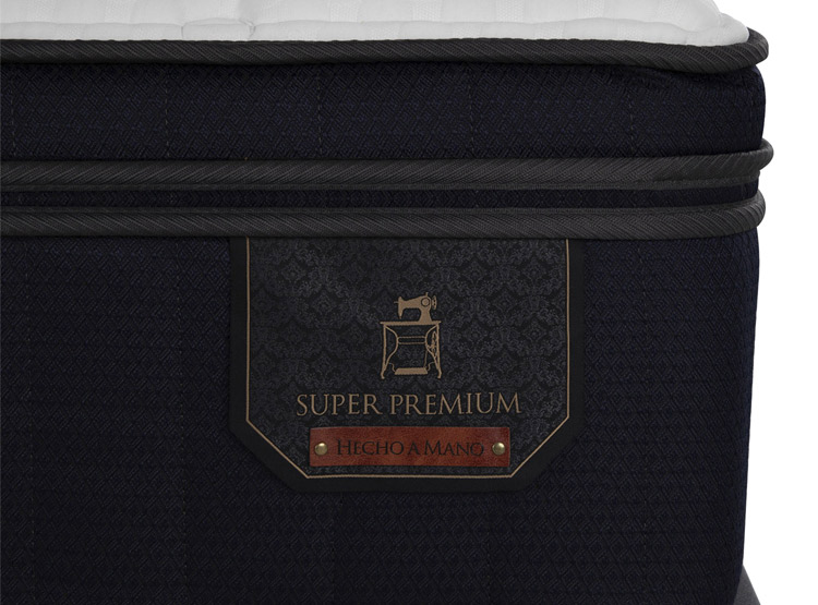 JUEGO DE DORMITORIO CIC CAMA EUROPEA SUPER PREMIUM M BD 2 PLAZAS + RESPALDO MIRO NEGRO - 6
