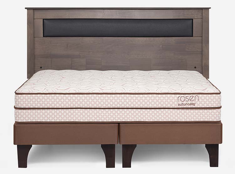 JUEGO DE DORMITORIO ROSEN CAMA EUROPEA AUTONOMY LAND BD 2 PLAZAS + RESPALDO FERRARA - 1