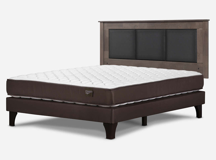JUEGO DE DORMITORIO ROSEN CAMA EUROPEA ERGO T NEW BN 2 PLAZAS + RESPALDO RACHEL GRIS - 2