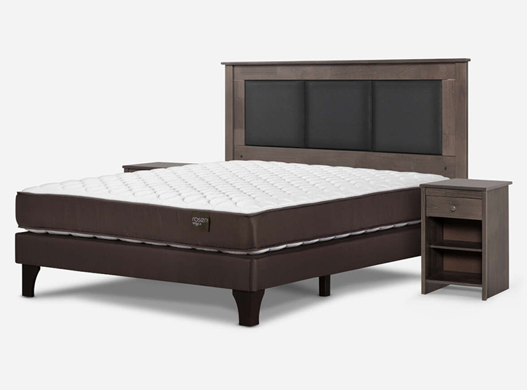 JUEGO DE DORMITORIO ROSEN CAMA EUROPEA ERGO T NEW BN 2 PLAZAS + SET RACHEL GRIS - 2