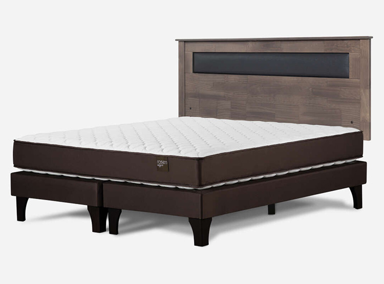 JUEGO DE DORMITORIO ROSEN CAMA EUROPEA ERGO T NEW KING + RESPALDO FERRARA GRIS - 2