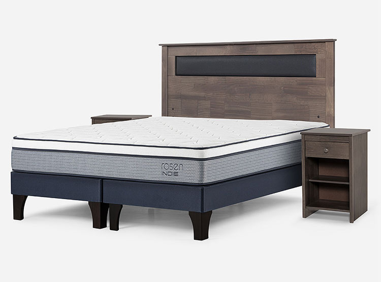 JUEGO DE DORMITORIO ROSEN CAMA EUROPEA INDIE PM BD 2 PLAZAS + SET FERRARA GRIS - 2