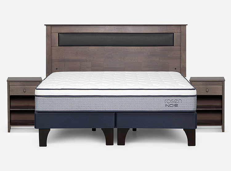 JUEGO DE DORMITORIO ROSEN CAMA EUROPEA INDIE PM BD 2 PLAZAS + SET FERRARA GRIS - 1