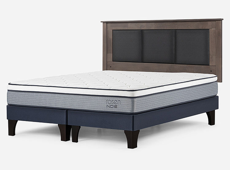 JUEGO DE DORMITORIO ROSEN CAMA EUROPEA INDIE PM BD 2 PLAZAS + RESPALDO RACHEL GRIS - 2