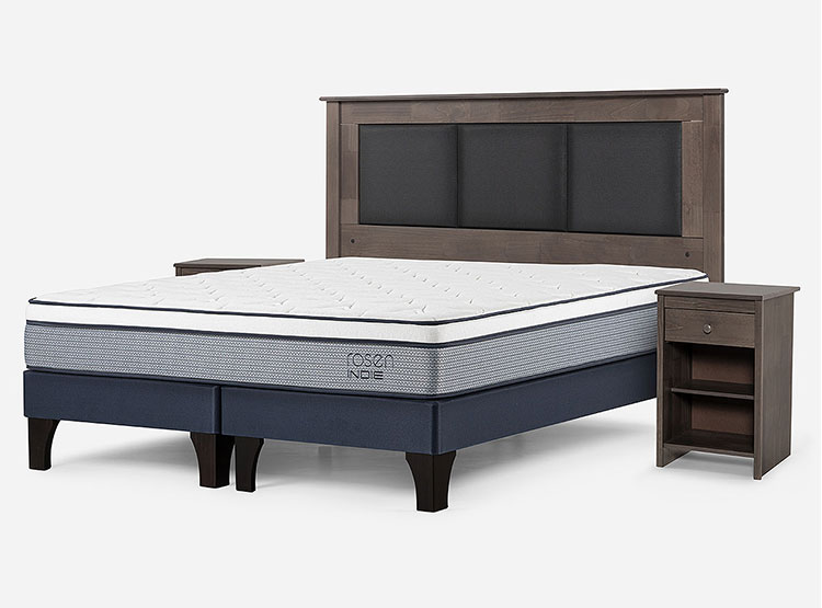 JUEGO DE DORMITORIO ROSEN CAMA EUROPEA INDIE PM BD 2 PLAZAS + SET RACHEL GRIS - 2