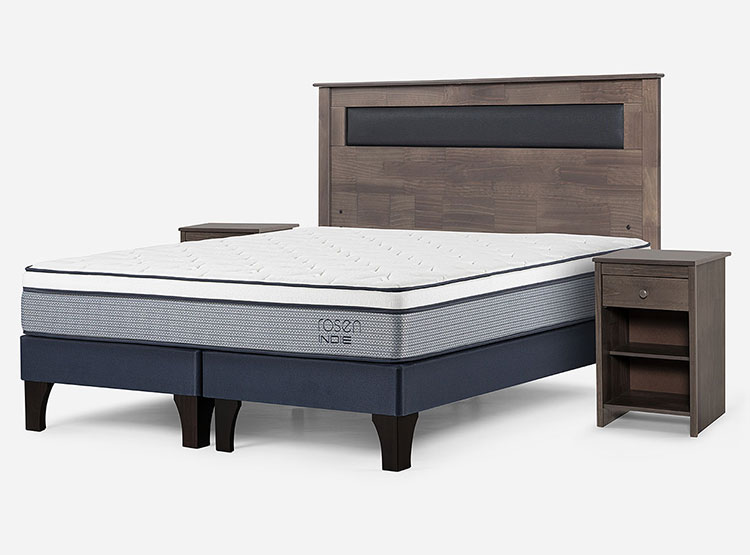 JUEGO DE DORMITORIO ROSEN CAMA EUROPEA INDIE PM KING + SET FERRARA GRIS - 2