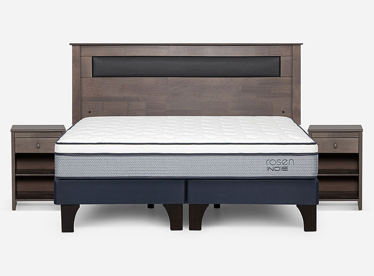 JUEGO DE DORMITORIO ROSEN CAMA EUROPEA INDIE PM KING + SET FERRARA GRIS - 1