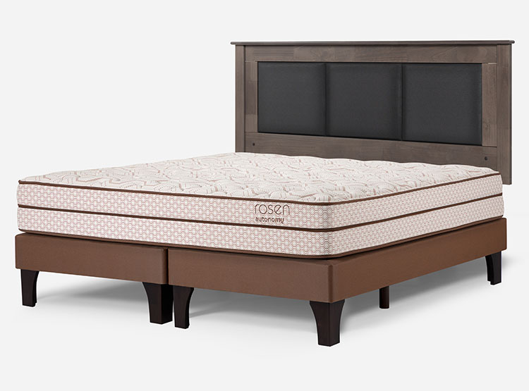 JUEGO DE DORMITORIO ROSEN CAMA EUROPEA AUTONOMY LAND PB BD 2 PLAZAS + RESPALDO RACHEL GRIS - 2