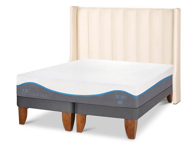 JUEGO DE DORMITORIO CIC CAMA EUROPEA ALASKA BD 2 PLAZAS + RESPALDO PANARO - 2