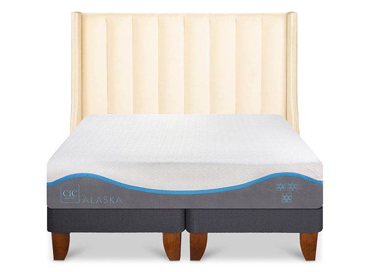 JUEGO DE DORMITORIO CIC CAMA EUROPEA ALASKA BD 2 PLAZAS + RESPALDO PANARO - 1