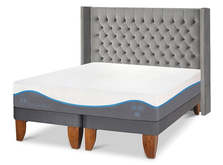 JUEGO DE DORMITORIO CIC CAMA EUROPEA ALASKA BD 2 PLAZAS + RESPALDO SESIA - 2