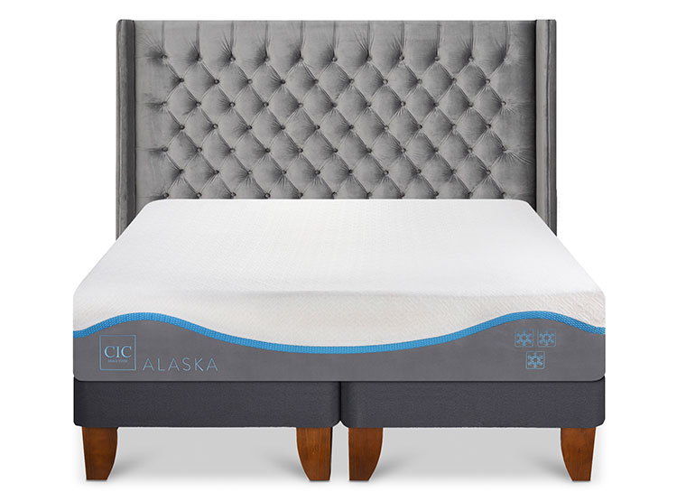 JUEGO DE DORMITORIO CIC CAMA EUROPEA ALASKA BD 2 PLAZAS + RESPALDO SESIA - 1