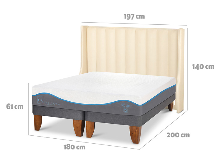JUEGO DE DORMITORIO CIC CAMA EUROPEA ALASKA KING + RESPALDO PANARO - 3