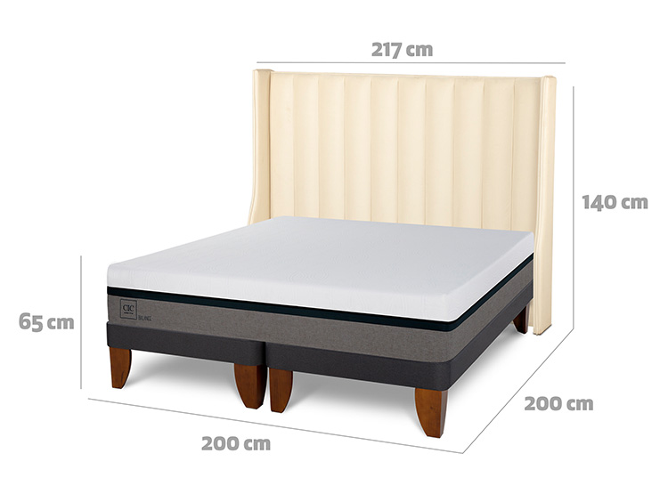 JUEGO DE DORMITORIO CIC CAMA EUROPEA BALANCE SÚPER KING + RESPALDO PANARO - 3