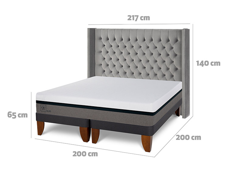 JUEGO DE DORMITORIO CIC CAMA EUROPEA BALANCE SÚPER KING + RESPALDO SESIA - 3