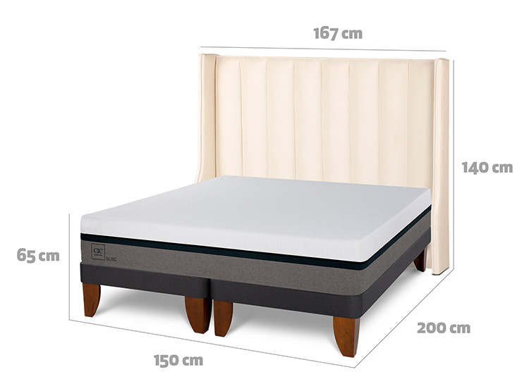 JUEGO DE DORMITORIO CIC CAMA EUROPEA BALANCE BD 2 PLAZAS + RESPALDO PANARO - 3