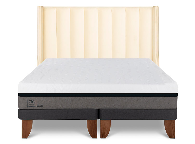 JUEGO DE DORMITORIO CIC CAMA EUROPEA BALANCE BD 2 PLAZAS + RESPALDO PANARO - 1