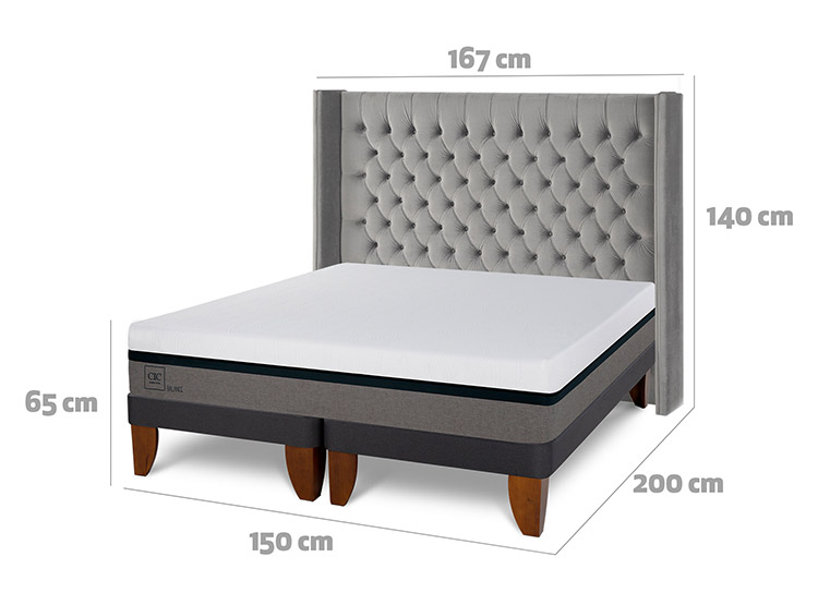 JUEGO DE DORMITORIO CIC CAMA EUROPEA BALANCE BD 2 PLAZAS + RESPALDO SESIA - 3