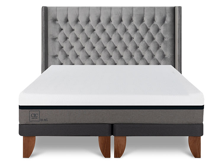 JUEGO DE DORMITORIO CIC CAMA EUROPEA BALANCE BD 2 PLAZAS + RESPALDO SESIA - 1