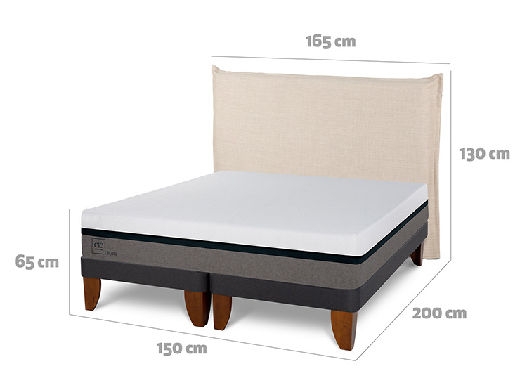 JUEGO DE DORMITORIO CIC CAMA EUROPEA BALANCE BD 2 PLAZAS + RESPALDO TIBER - 3
