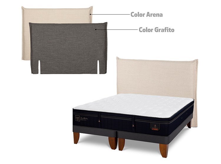 JUEGO DE DORMITORIO CIC CAMA EUROPEA BALANCE BD 2 PLAZAS + RESPALDO TIBER - 10