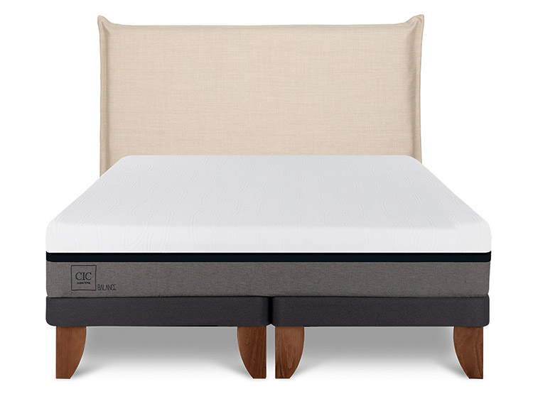 JUEGO DE DORMITORIO CIC CAMA EUROPEA BALANCE BD 2 PLAZAS + RESPALDO TIBER - 1