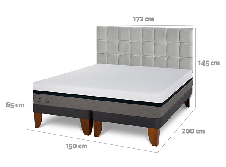 JUEGO DE DORMITORIO CIC CAMA EUROPEA BALANCE BD 2 PLAZAS + RESPALDO SILE - 3