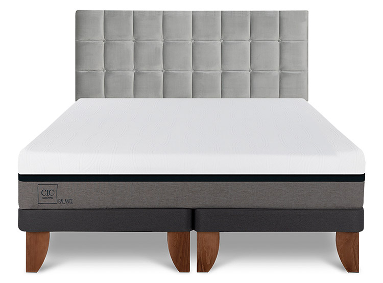 JUEGO DE DORMITORIO CIC CAMA EUROPEA BALANCE BD 2 PLAZAS + RESPALDO SILE - 1