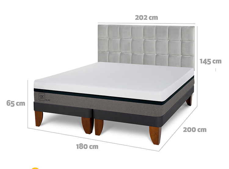 JUEGO DE DORMITORIO CIC CAMA EUROPEA BALANCE KING + RESPALDO SILE - 3