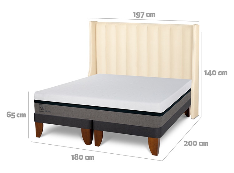 JUEGO DE DORMITORIO CIC CAMA EUROPEA BALANCE KING + RESPALDO PANARO - 3