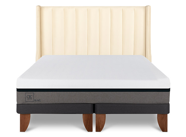 JUEGO DE DORMITORIO CIC CAMA EUROPEA BALANCE KING + RESPALDO PANARO - 1