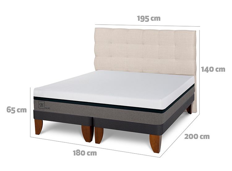 JUEGO DE DORMITORIO CIC CAMA EUROPEA BALANCE KING + RESPALDO EBRO - 3